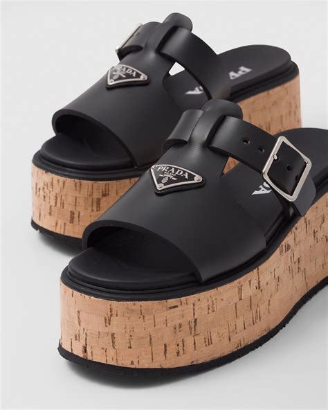 sandália prada|prada platform wedge sandals.